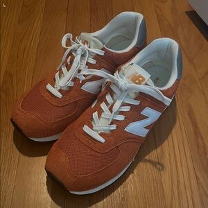 New Balance Burnt Orange and White Sneakers